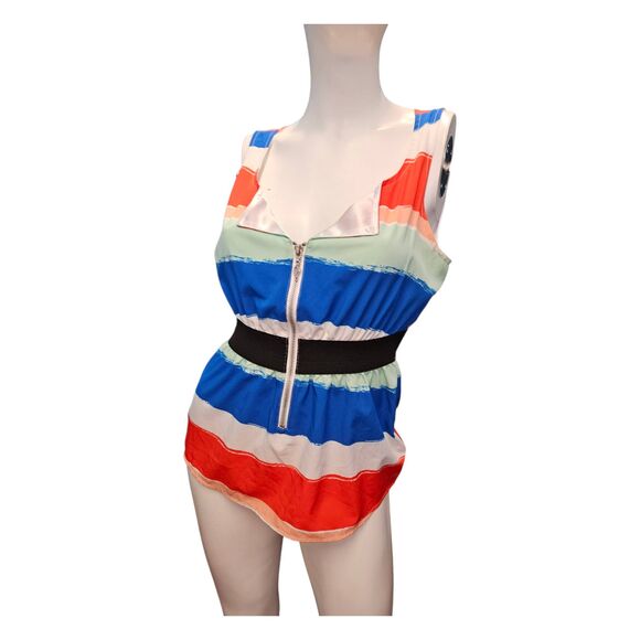 Guess Striped Belted Sleeveles Top Womens size S - Picture 4 of 10